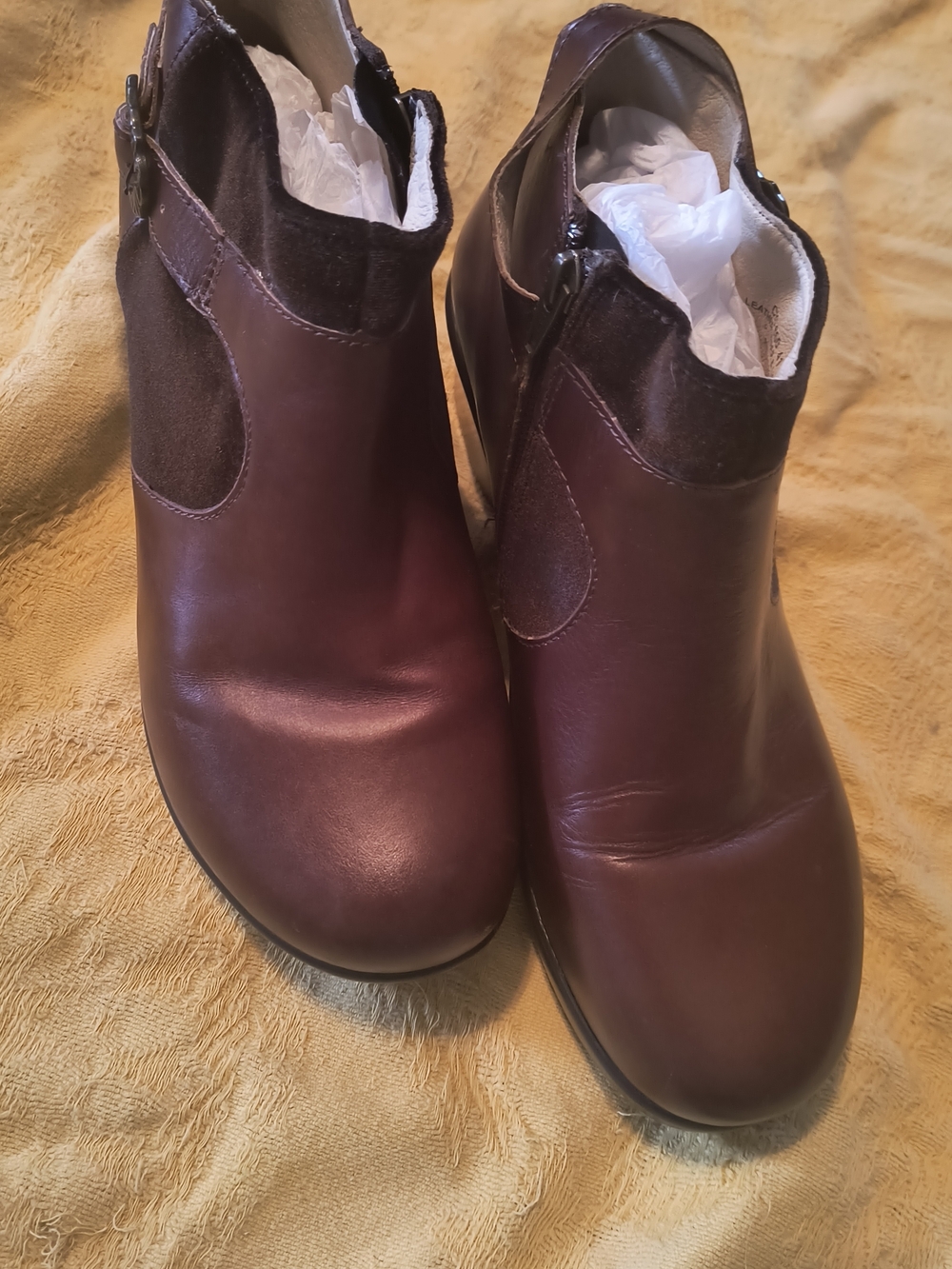 Alegria Leather Ankle Boots - Brown